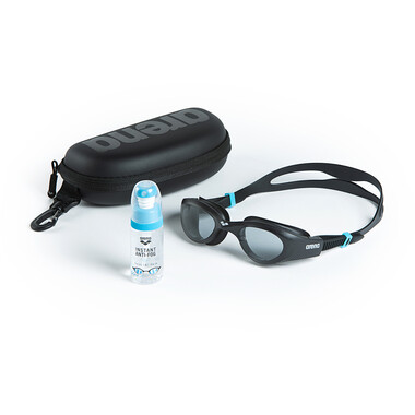ARENA THE ONE Swimming Goggles + Anti-Fog Spray + Goggles Case Pack Black 0